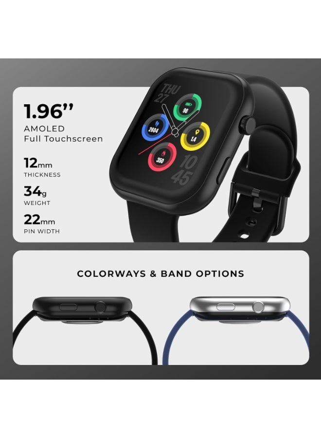 Smartwatch – 1.96” AMOLED Display GPS Bluetooth Calling 100+ Sport Modes 24/7 Heart Rate SPO₂ Stress & Sleep Tracking 3ATM Water Resistant – Android & iOS - Image 2
